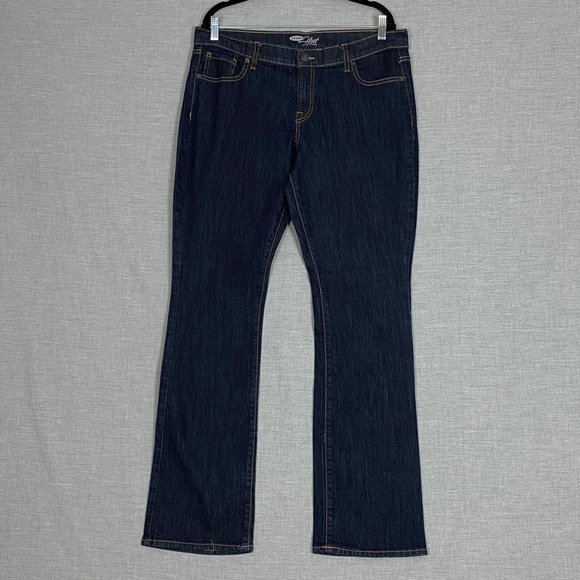 Old Navy The Flirt Jeans Sz 14 Long Boot Cut Dark Wash High Rise - Picture 1 of 7